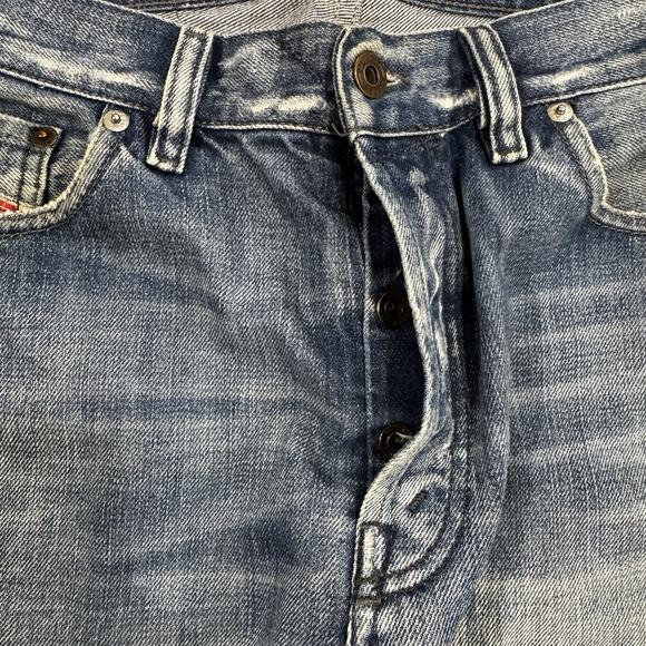 Vintage Diesel Industry Jeans Mens 36 Blue Distressed Made in Italy Button Fly - Picture 8 of 16